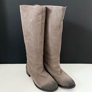 Gray Suede Leather Boots 8